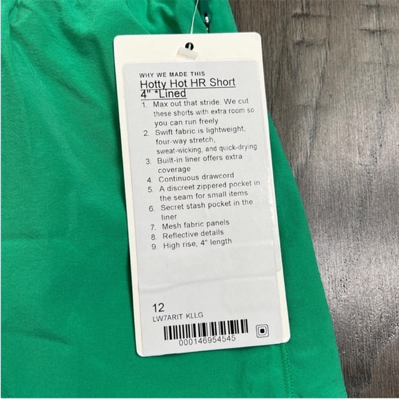 Lululemon NWT Hotty Hot High-Rise Lined Short 4" Kelly Green - Picture 6 of 10